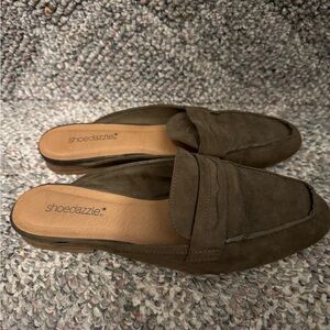 Shoe Dazzle Olive Green Loafers